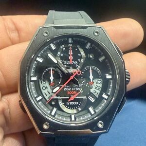 Bulova Black and Red Precisionist Chronograph Watch